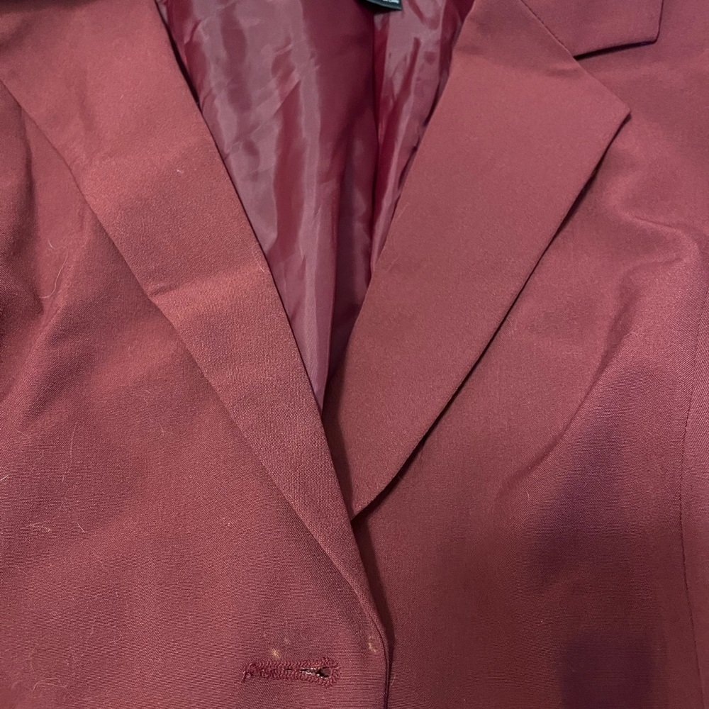 Burgundy 2 piece plus size suit. Only worn twice